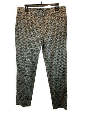 Ann Taylor Jacquard Metallic Patterned Cropped Ankle Pants  size 10